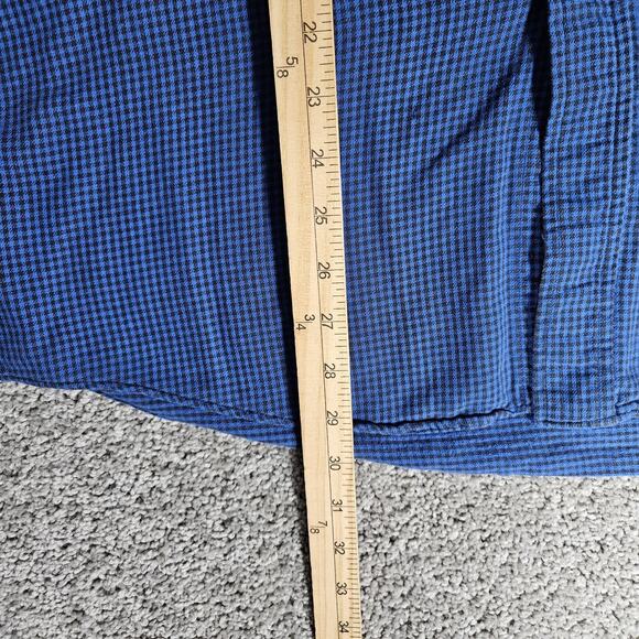 Vtg LL Bean Flannel Mens Large Blue Check Distressed Cabincore Grunge Skater - Picture 10 of 16